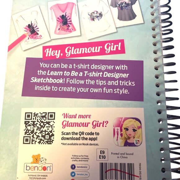 Girls Book Glamour Girl T-Shirt Designer Sketchbook Bendon For Ages 6+ - Picture 2 of 7